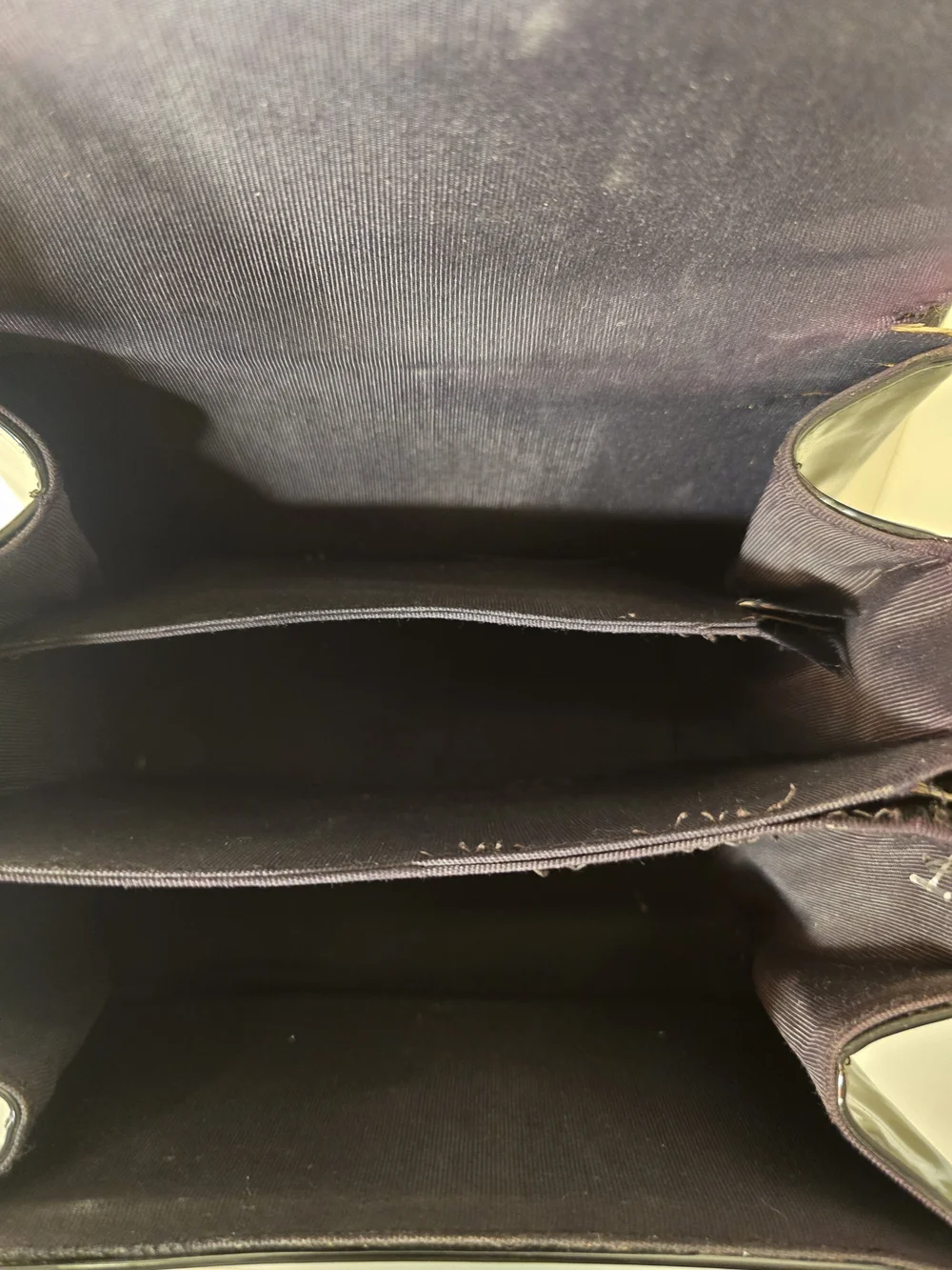Vintage Black Patent Structured Box Handbag with Dual Handles